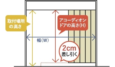 レール取付場所の幅をmm単位まで正確に測り、1cm単位に切り捨て