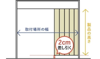 取付場所の幅と高さを採寸