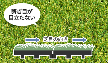 継ぎ目が目立たない