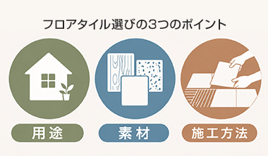 フロアタイル選びの3つのポイント