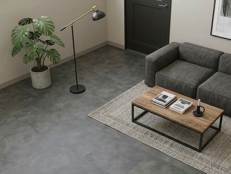 カーボンブラックモルタル 住宅（リビング・寝室など）の施工イメージ2