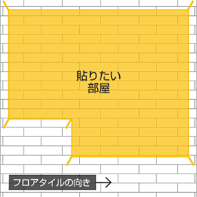 部屋の長手方向に貼る場合