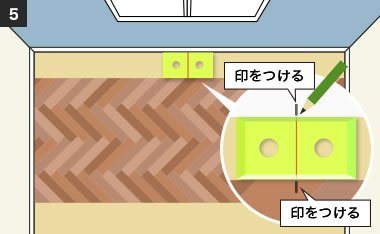 平行な位置に印を付ける