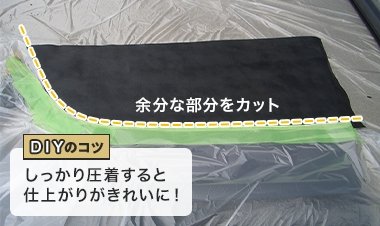 DIYのコツ しっかり圧着すると仕上がりがきれいに！