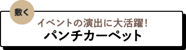 イベントの演出に大活躍！パンチカーペット