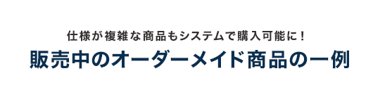 仕様が複雑な商品もシステムで購入可能に！ 販売中のオーダーメイドの一例