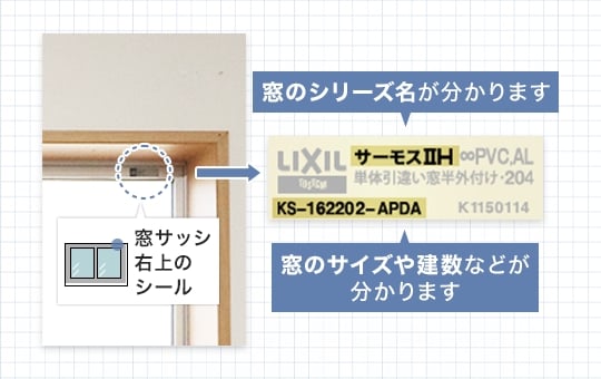 窓のシリーズ名が分かります