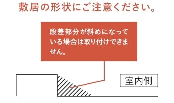 敷居の形状にご注意ください