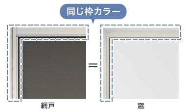 枠のカラーは窓サッシと同色にできる！