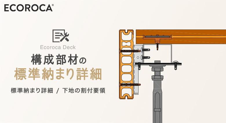 エコロッカデッキ 構成部材の標準納まり詳細／下地の割付要領