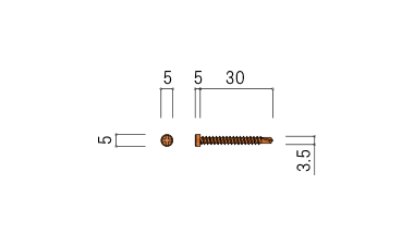 小口キャップ固定用ビス　EBKBS50-FT