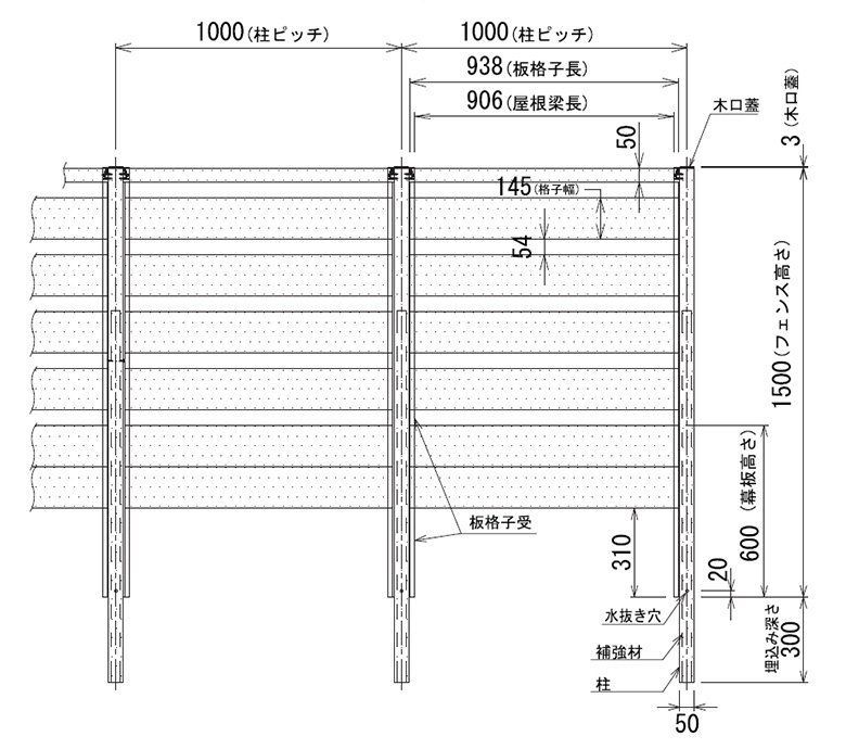 彩木デッキフェンス 姿図