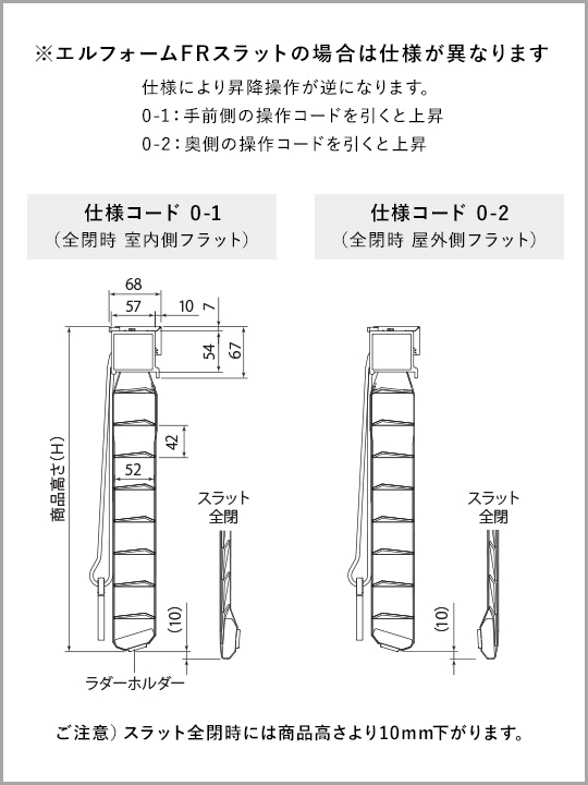 エルフォームFRスラットの仕様