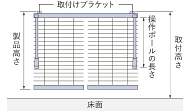 取付高さと操作ポールの長さ