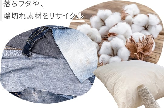 落ちワタや端切れ素材をリサイクル