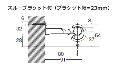 スルーブラケット付（ブラケット幅=23mm）