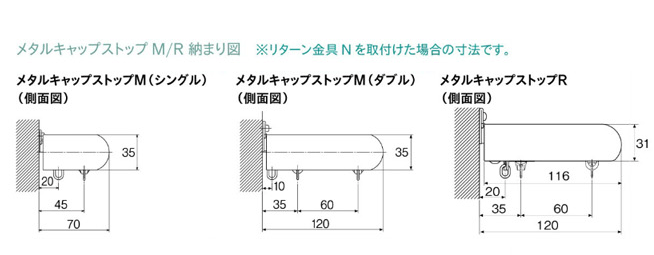 メタルキャップストップM/R納まり図