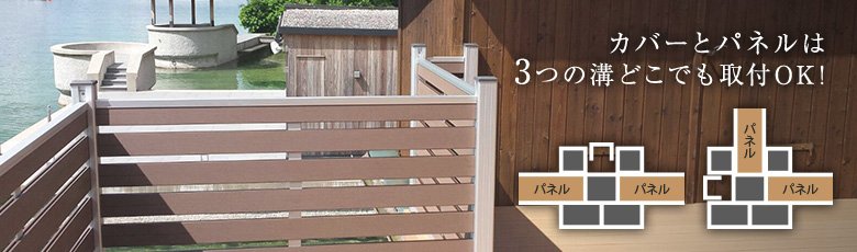 カバーとパネルは3つの溝どこでも取付OK!