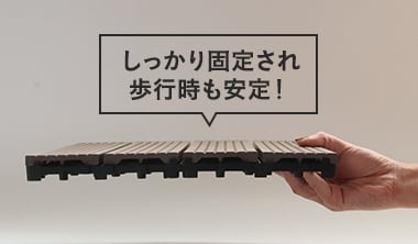 しっかり固定され歩行時も安定！