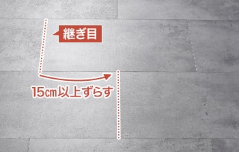 継ぎ目は15cm以上ずらす