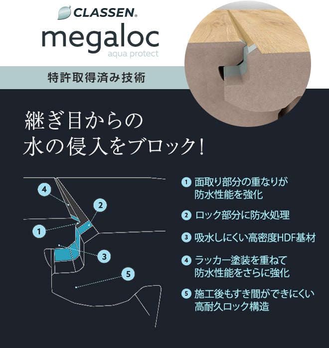 継ぎ目からの水の侵入をブロック