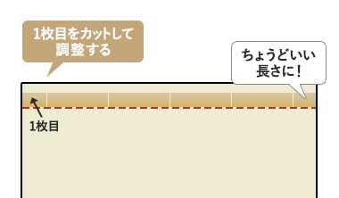 1枚目の長さをカット