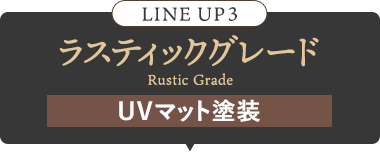 LINE UP 3 ラスティックグレード UVマット塗装