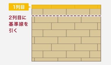 ２列目に基準線を引きます