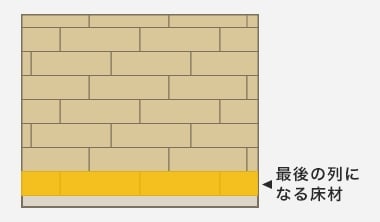 最後の列になる床材
