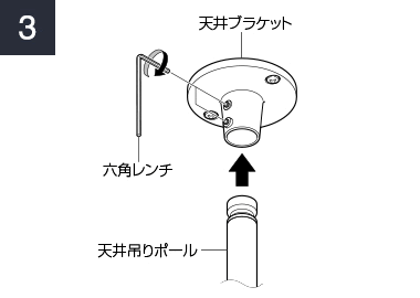 六角レンチで2か所を固定