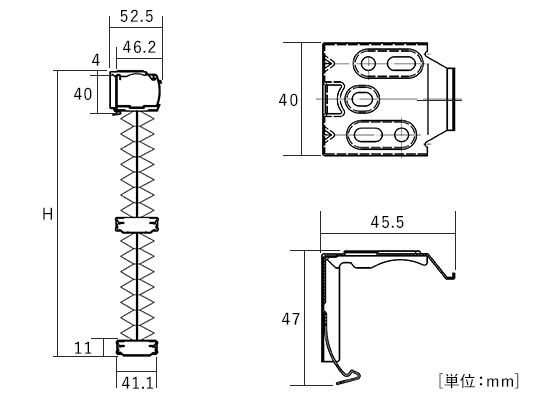 ツインタイプ寸法図