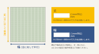 丈と幅の違いに注意してください