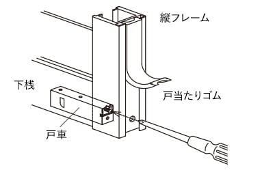 戸車を調整する