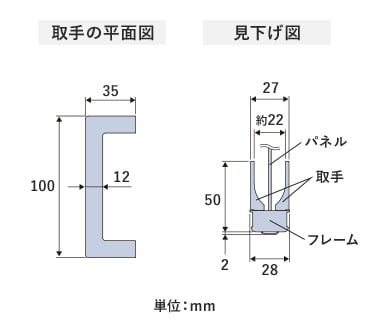 取手の平面図 見下げ図