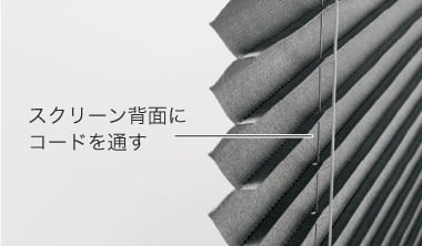 スクリーン背面にコードを通す