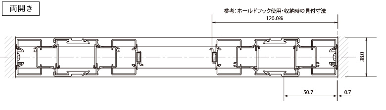 両開き納まり図