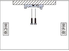 枠内に取り付ける場合 天井付け