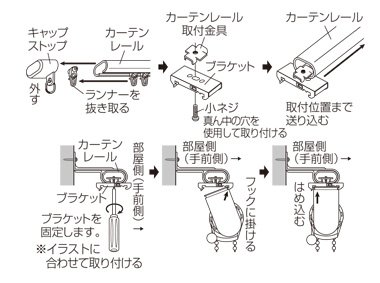 カーテンレールに取り付ける場合