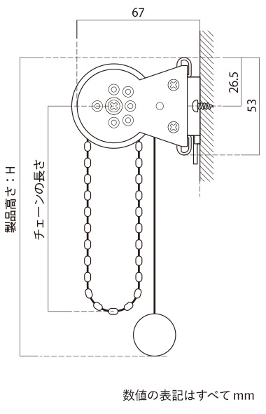 正面付け側面図