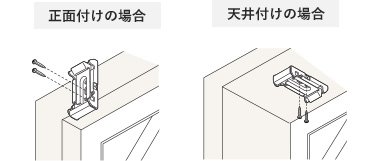 正面付けの場合 天井付けの場合