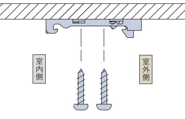 天井付けのブラケットの取り付けイメージ