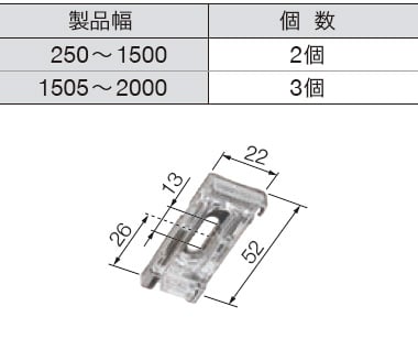取付けブラケットの個数