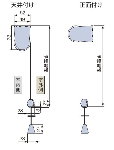 設置方法別プルコード式の仕様