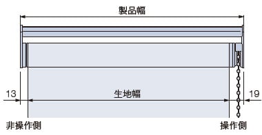 チェーン式の製品幅と生地寸法