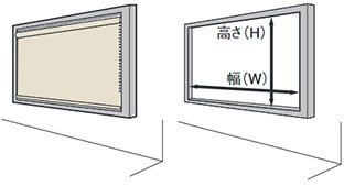 天井付け 窓枠の内側に取付ける場合