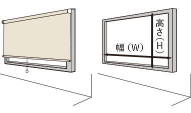 天井付け 窓枠の内側に取付ける場合