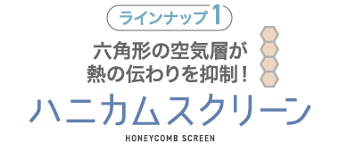 六角形の空気層が熱の伝わりを抑制！ ハニカムスクリーン