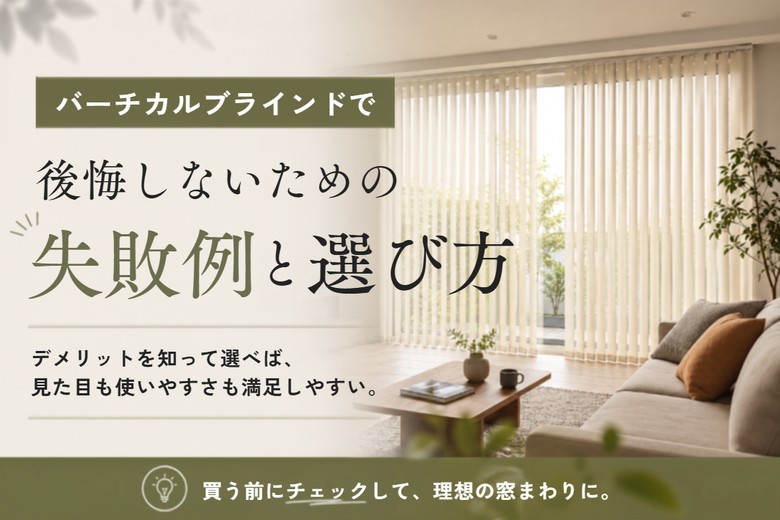 バーチカルブラインドで後悔しないための失敗例と選び方