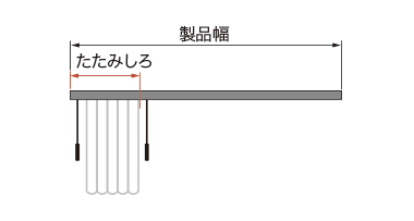 バトン操作(両バトン)のたたみしろ寸法