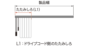 バトン・コード操作(片バトン)のたたみしろ寸法